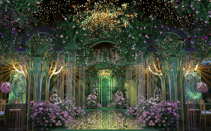 库尔勒奇妙森林婚礼堂效果展示